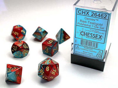Gemini Mini 7 Die Set Gemini Red-Teal/gold