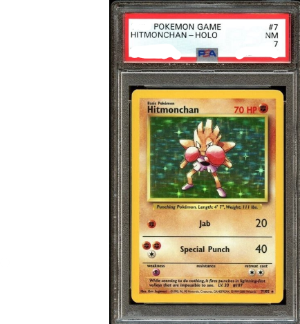 Hitmonchan-HOLO Base 2 PSA 7