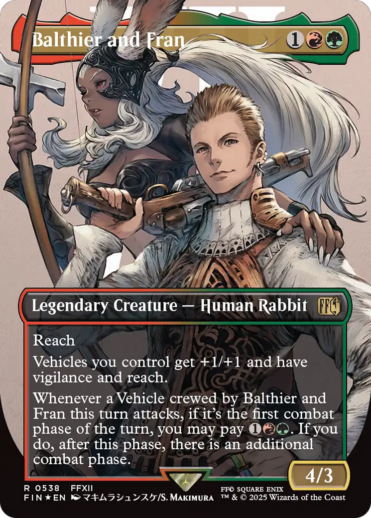 Balthier and Fran (0538) (Borderless) (Surge Foil) (538) (FINAL FANTASY)