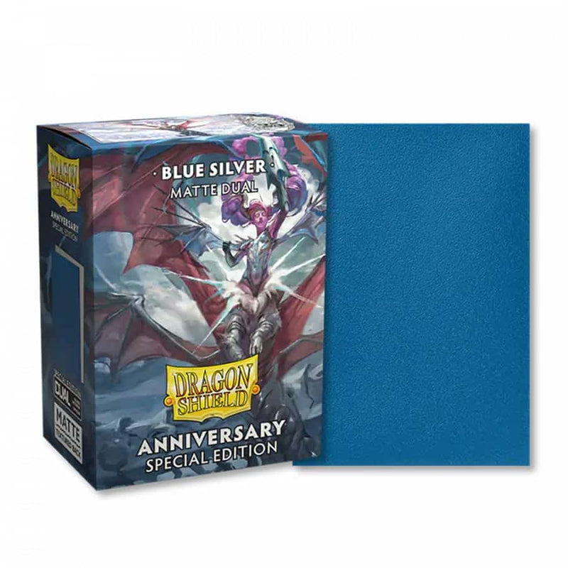 DRAGON SHIELD: DUAL MATTE: COBALT BLUE & SILVER (100CT)