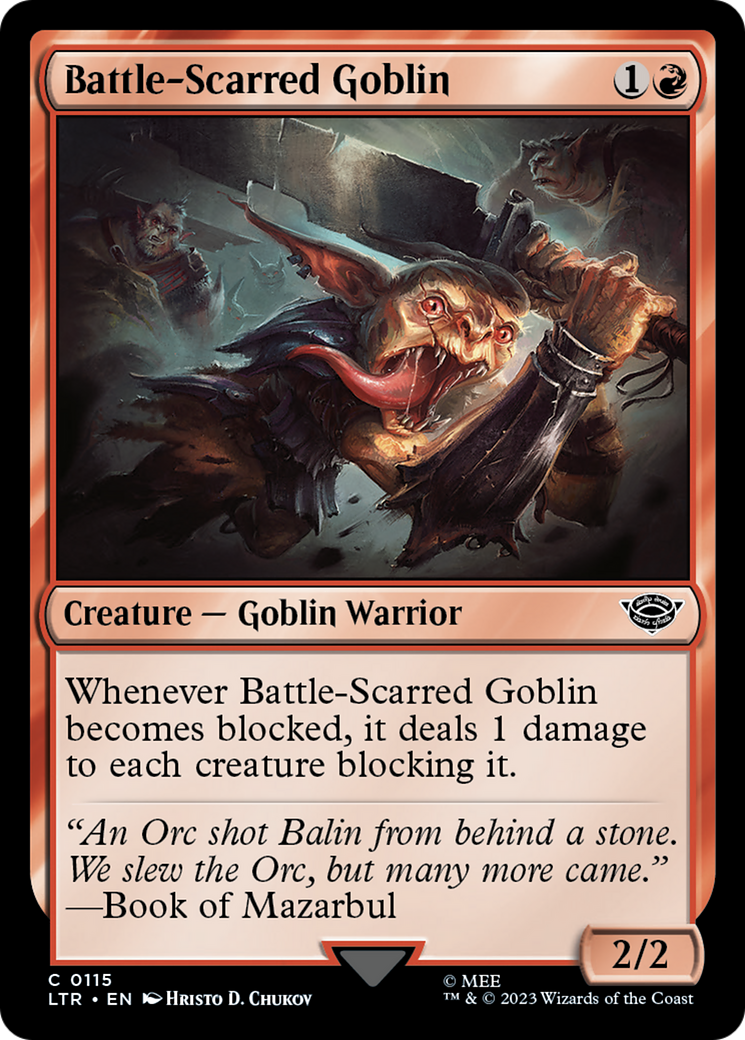 Battle-Scarred Goblin (115) (Universes Beyond: The Lord of the Rings: Tales of Middle-earth)