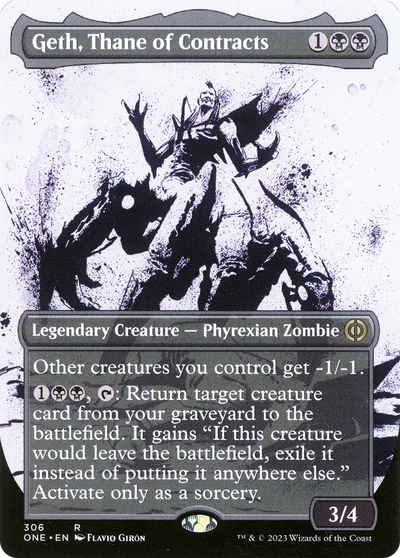 Geth, Thane of Contracts (ONE-306) - Phyrexia: All Will Be One: (Showcase) (Borderless) Foil