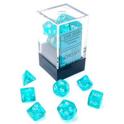 Chessex Translucent Mini 7 Die Set Teal/white