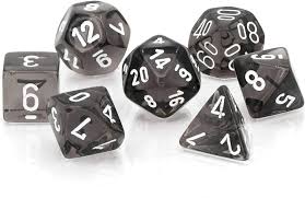 Translucent Polyhedral Smoke/white 7-Die Set