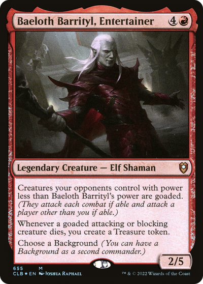 Baeloth Barrityl, Entertainer (655) (Commander Legends: Battle for Baldur's Gate)
