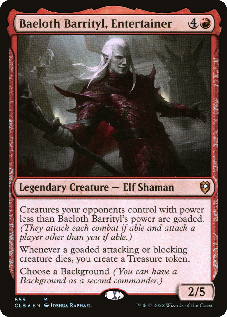 Baeloth Barrityl, Entertainer (655) (Commander Legends: Battle for Baldur's Gate)