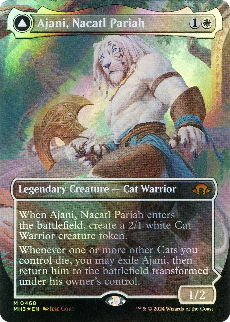 Ajani, Nacatl Pariah (Borderless) (Textured Foil) (468) (Modern Horizons 3)