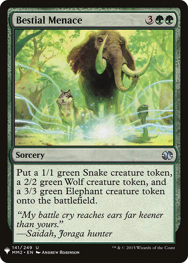 Bestial Menace (141) (The List Reprints)
