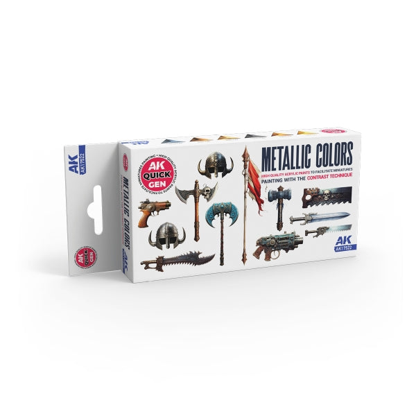 AK-Interactive: Quick Gen Acrylic Contrast -Metallics (Quick Gen Set)