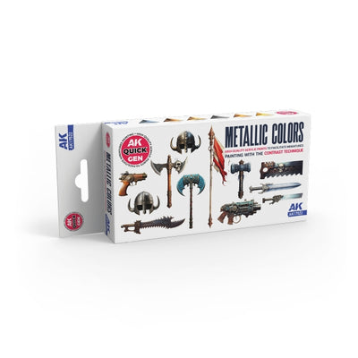 AK-Interactive: Quick Gen Acrylic Contrast -Metallics (Quick Gen Set)