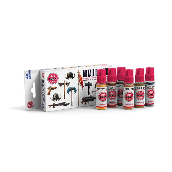 AK-Interactive: Quick Gen Acrylic Contrast -Metallics (Quick Gen Set)